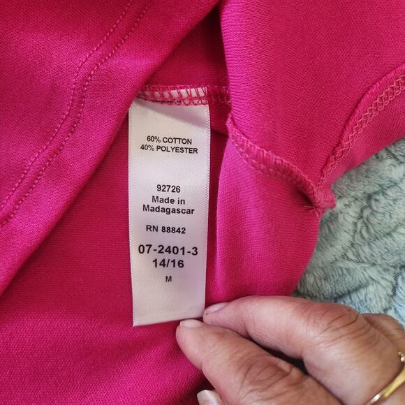 Woman Within Plus Size Cut-Out Sleeve Tunic Raspberry Sorbet 14/16 Round Hem - Picture 9 of 11